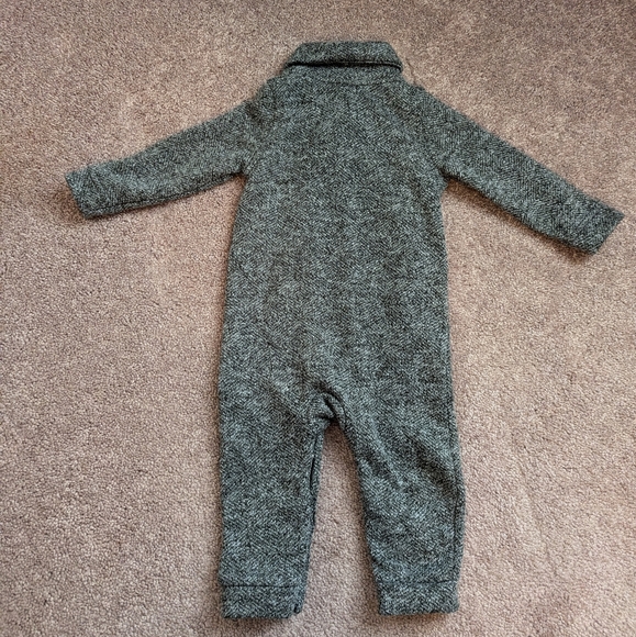 Shawl-Collar Sweater-Knit One Piece 18-24 months Grey - Picture 2 of 4
